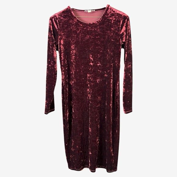 Michael Kors Women's Panne Velvet Midi Dress Merlot red Size XL - Picture 1 of 5